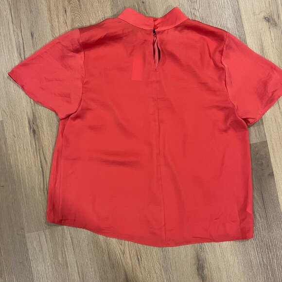 Ann Taylor Factory Red Short Sleeve Blouse Size Large - Picture 5 of 5